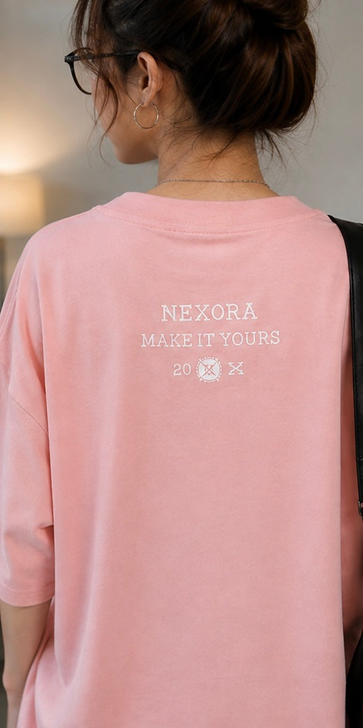 NEXORA Pink Oversized Tee