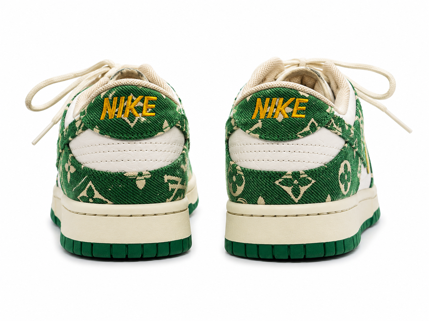 Green Monogram Low-Top Sneakers – Premium Streetwear Edition
