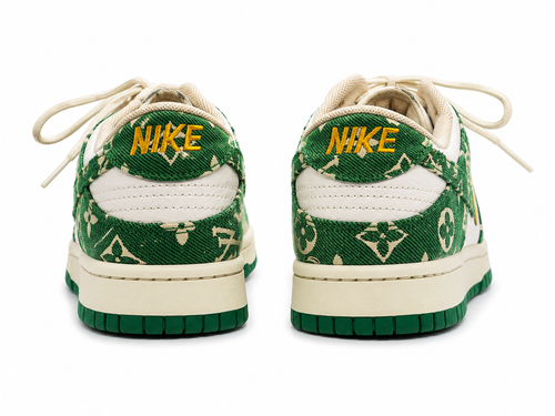 Green Monogram Low-Top Sneakers – Premium Streetwear Edition