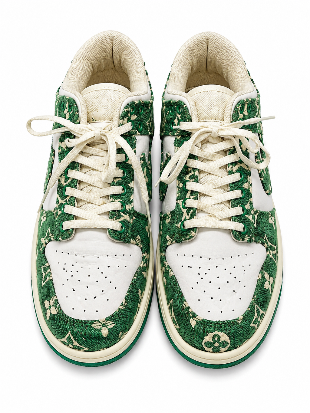Green Monogram Low-Top Sneakers – Premium Streetwear Edition