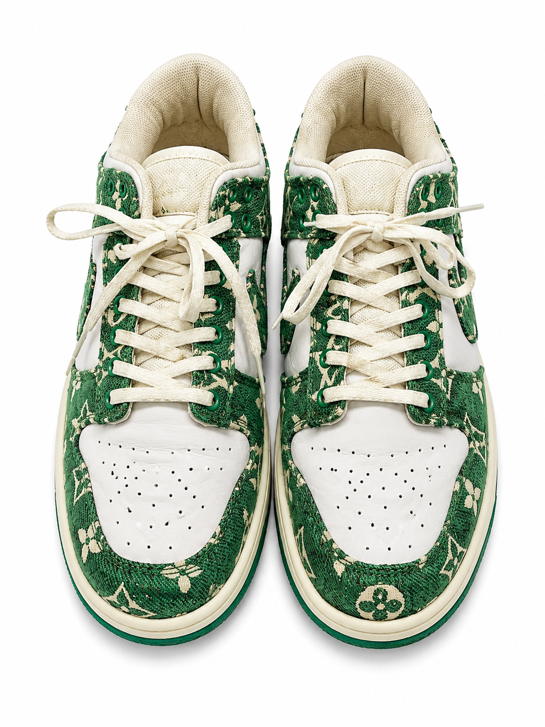 Green Monogram Low-Top Sneakers – Premium Streetwear Edition