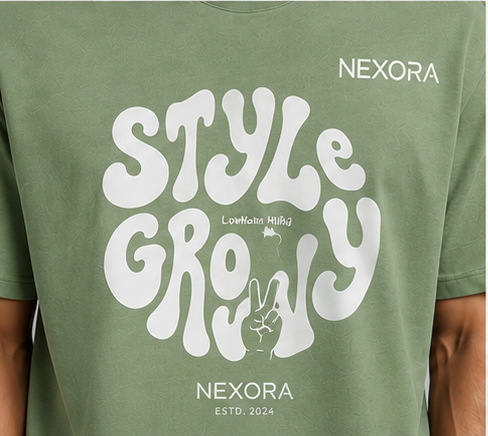🌿 NEXORA — Style Groovy Oversized T-Shirt