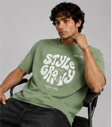 🌿 NEXORA — Style Groovy Oversized T-Shirt