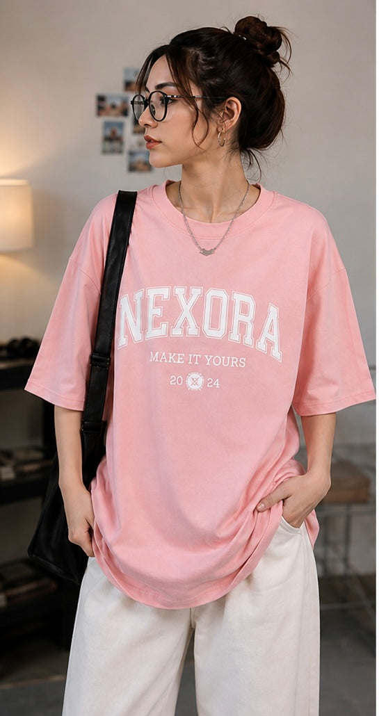 NEXORA Pink Oversized Tee