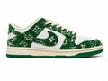 Green Monogram Low-Top Sneakers – Premium Streetwear Edition