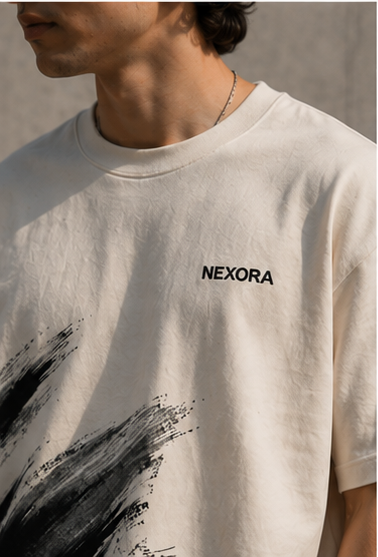 NEXORA Abstract Brush Oversized T-Shirt